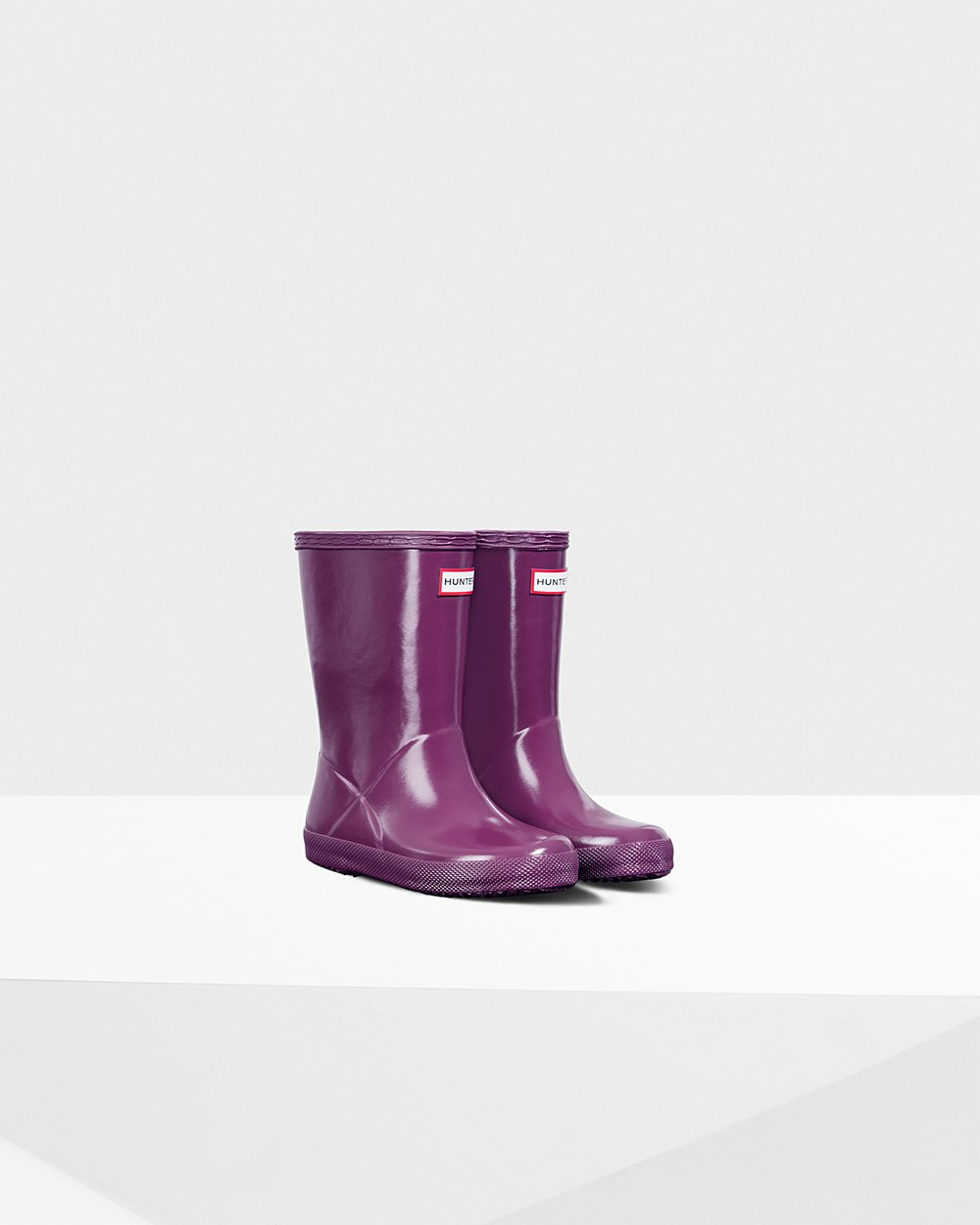 Hunter Original First Classic Gloss Rain Boots - Sale Kids Purple - ZJELIF408